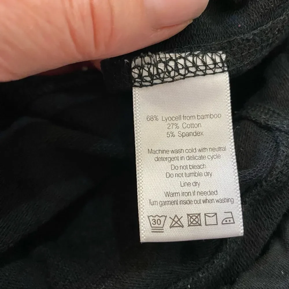 ALO Yoga Black Button-Detail Cropped Leggings Women Size S